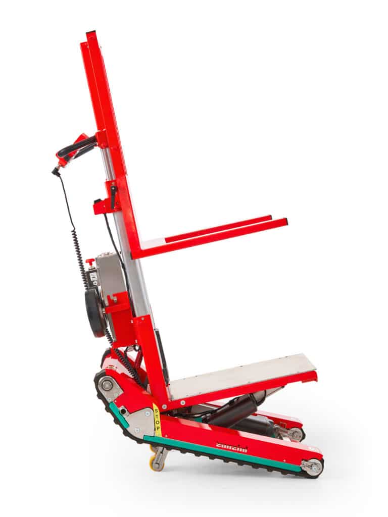 Gabelstapler, Arbeitsbühne, Treppensteiger, Sackkarre, Service München Linde, Manitou, Zonzini News, domino lift stabilisiertes bis 400 kg