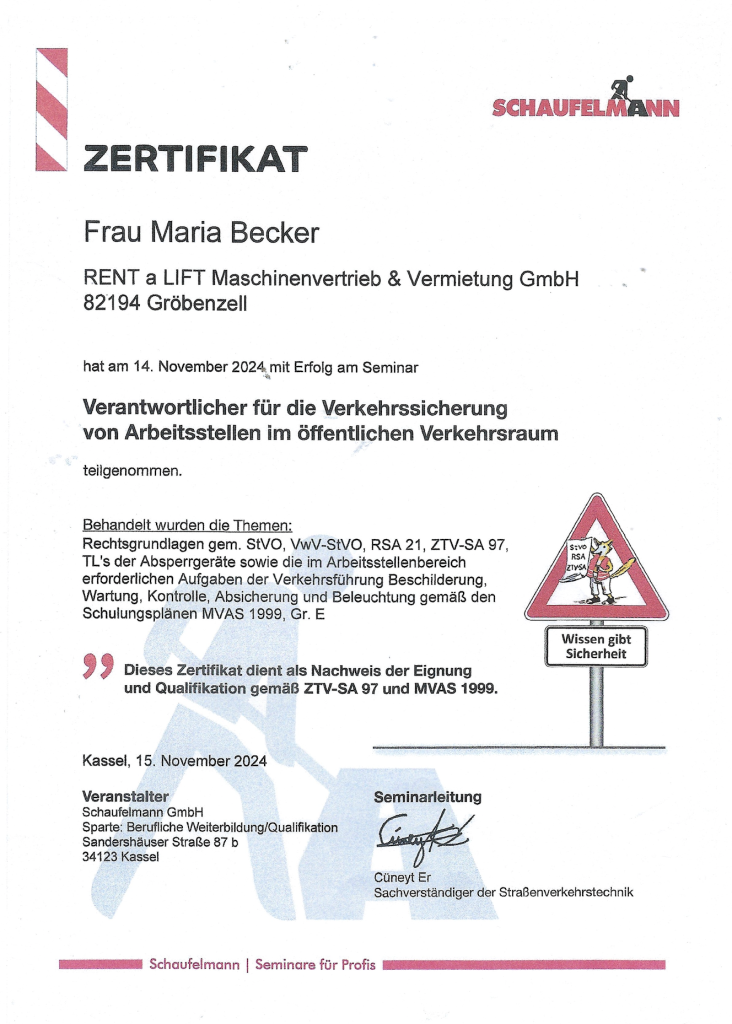 Gabelstapler, Arbeitsbühne, Treppensteiger, Sackkarre, Service München Linde, Manitou, Zonzini News, Zertifikat Verkehrssicherung copy